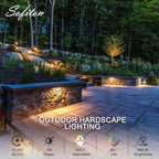 4-Pack 12 Inch Hardscape Lighting, 7W 280LM LED Retaining Wall Lights, 2700K-5000K Selectable,12-24V AC/DC, IP65 Waterproof Low Voltage Step Lights Outdoor, ETL Certified - Image 2