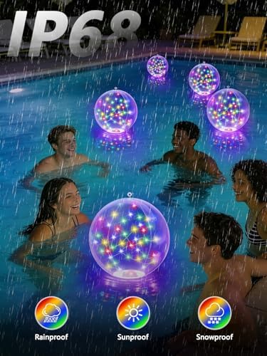 4Pack Floating Pool Lights 15Inch Solar Powered Christmas Balls, Multicolor - Image 6