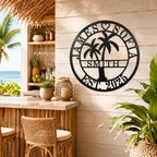Personalized Metal Palm Tree Sign, Custom Signs Outdoor Palm Tree, Personalized Palm Tree Sign, Metal Palm Anniversary Wedding Gifts, Palm Tree Metal Wall Art, Custom Metal Sign with Palm Tree - Image 4