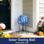 Lily's Home Gazing Ball - 7.68" Glass Globe with Solar Powered Lights - Outdoor Solar Lights for Yard & Patio - Garden Decor - Automatic On/Off Photosensitive Switch - Blue - Image 6