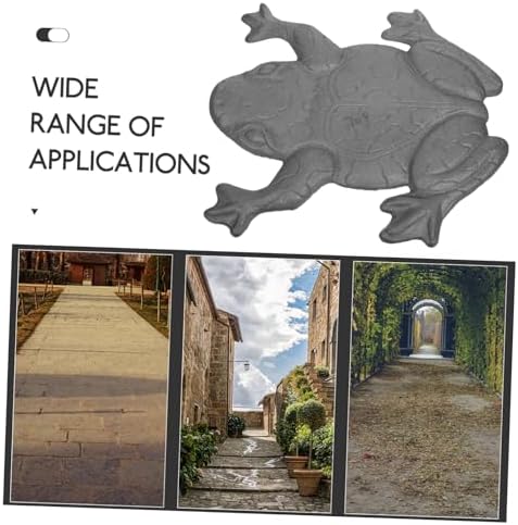 GALPADA Solid Cast Iron Frog Stepping Stone Garden Decorative Statue Frog Sculpture Outdoor Stepping Stone - Image 3