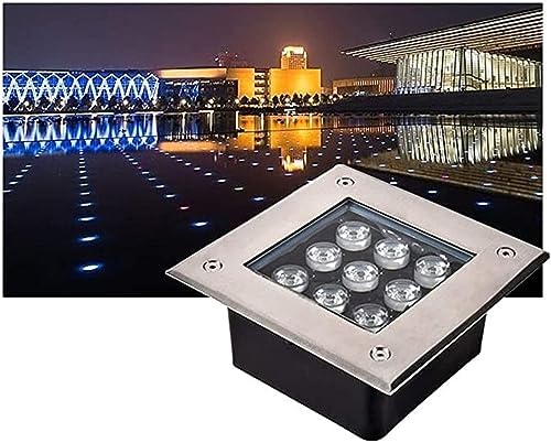 3-36W Landscape Lights - Outdoor Buried Light, 12/24V Square Recessed Spotlight, IP67 Waterproof Walk-in LED Lighting,Outdoor Landscape Garden Ground(Warm White,18W(12V)) by Unknown