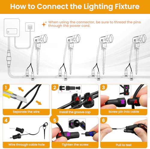 Low Voltage Landscape Lighting Kit, 6W 3000K Outdoor Spotlight 4 Pack - Image 6