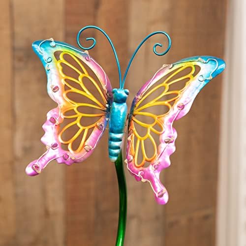 Crosslight Blue & Pink Kinetic Butterfly Solar LED Waterproof Outdoor Garden Stake - Decorative Electronic Light Garden Decor for Yard, Lawn, Patio, Deck, Pathway, Pond, Backyard - Image 5