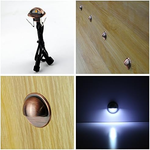 10 Pack Low Voltage Deck Lights kit, Φ1.38 Cold White LED Lighting Bronze - Image 4