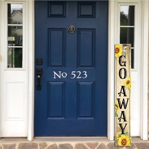 Go Away Porch Sign,Unwelcome Door Sign Door Sunflowers Wooden Vertical Standing Hanging Decorations Spring Summer Farmhouse Outdoor Yard Housewarming Present 8x48inch - Image 6