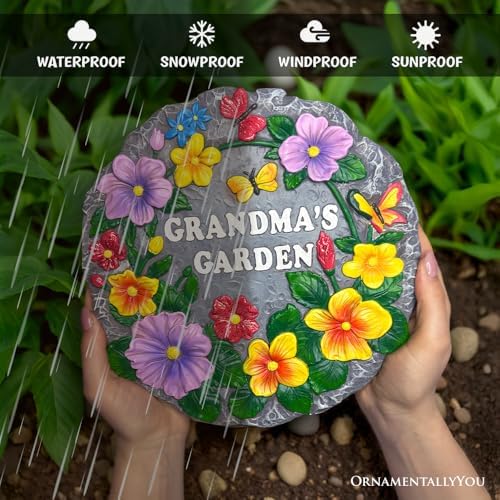 OrnamentallyYou Grandma’s Garden Floral Stepping Stone, 9.5" Decorative Outdoor Decoration - Image 3