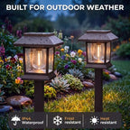 Benany Solar Outdoor Lights, 12 Pack Solar Pathway Lights Waterproof, Landscape Lighting for Path Walkway Lawn Garden Yard Outside Décor, Brown - Image 5