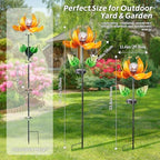 AIINY Outdoor Solar Lights Garden Decor,Wind Spinner Yard Decorations for Outside, Lotus Garden Windmill with LED Cracked Crystal Waterproof Flower Sculpture for Patio Lawn Gardening Gifts - Image 3
