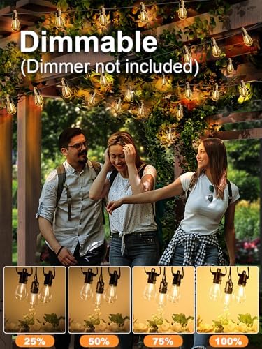 Svater Outdoor String Lights 150 FT, Patio Lights for Outside with Shatterproof Bulbs, IP65 Waterproof Commercial Grade LED Hanging Light for Backyard Bistro Market Cafe, Black - Image 5
