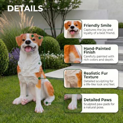 Hound Dog Garden Statue Resin Outdoor Decor Figurine for Yard Lawn Patio - Image 3