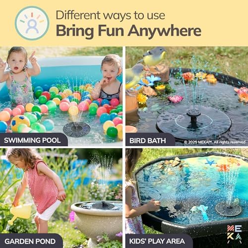 MEKA Solar Fountain for Water Play, Water Table Pump, Outdoor Water Sprinkler for Tuff Tray - Image 5