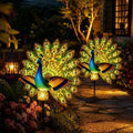 Solar Peacock Garden Sculpture Outdoor Decor Light，2pcs by Unknown