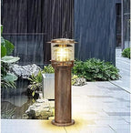 Rustic Industrial Outdoor Bollard Light | IP65 Waterproof LED Pathway Lamp with Clear Glass Anti-Rust Bronze Finish | Vintage Garden Column Light for Yard, Patio, Walkway, Driveway Lighting - Image 3