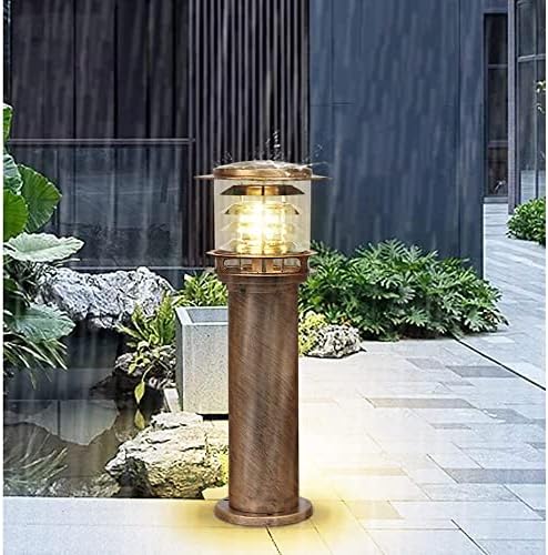 Rustic Industrial Outdoor Bollard Light | IP65 Waterproof LED Pathway Lamp with Clear Glass Anti-Rust Bronze Finish | Vintage Garden Column Light for Yard, Patio, Walkway, Driveway Lighting - Image 3