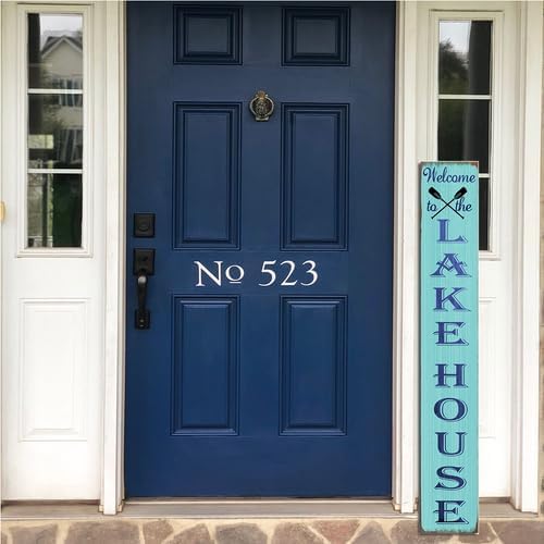 Welcome To The Lake House Front Porch Sign Lake House Welcome Sign Seasonal Beach Wooden Plaque Hanging Outdoor Farmhouse For Spring Summer Yard Standing Decorations 8x64inch - Image 6