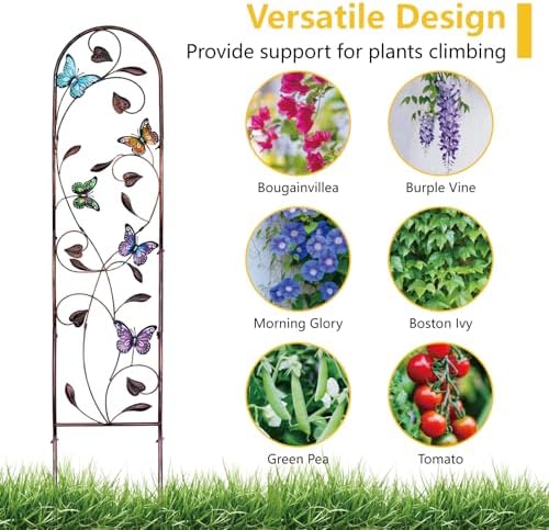 aboxoo 4-Pack Butterfly Metal Garden Trellis for Climbing Plants - Image 3
