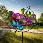 Large Metal Wind Spinner for Garden and Yard – 63 Inch Kinetic Outdoor Sculpture with Dual Direction 360° Spinning Blades – Weather Resistant Moons Yard Art Decor for Patio, Lawn, and Porch - Image 6