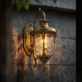 Rustic Wall Sconce Lighting,Lantern Porch Light with Hammered Glass Shade,Waterproof Outdoor Wall Light Fixtures for Garage Room H16.1 in x W9.4 in by 7PMBEANE