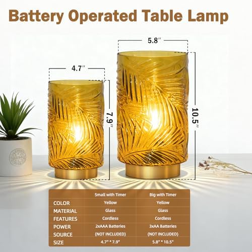 MJ PREMIER Battery Operated Lamp with Timer, Cordless Table Lamp Decorative - Image 3