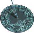 Sundial, Cast Brass with Verdigris Finish, 10-Inch Diameter by Unknown