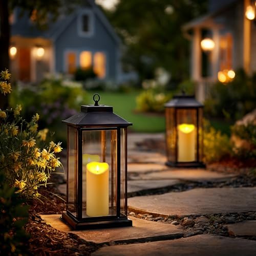 Raycare Large Outdoor Flameless Candles with Remote & Timer, Waterproof Battery Operated LED Pillar Candles, Ivory White, 4"x9", Set of 2 - Image 3