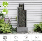 Sunlinua 49.6H Modern Outdoor Water Fountain with LED Light Garden - Image 5