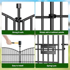 15 Panel No Dig Decorative Garden Fence with Gate 32"H x 35.4'L Dog Barrier - Image 4
