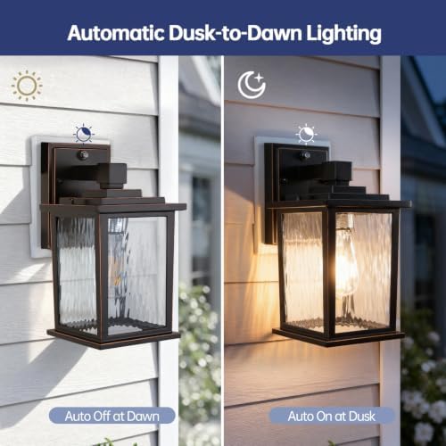 Dusk to Dawn Outdoor Light Fixture, Oil-Rubbed Bronze Porch Light - Image 2