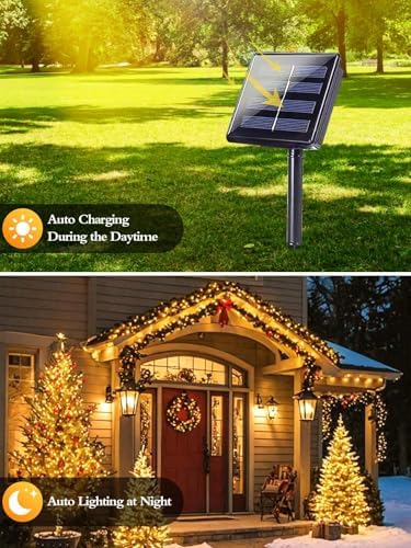 6 Pack Solar Christmas Lights Outdoor, 198FT 600 LED Solar String Lights - Image 2