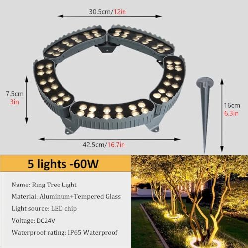 Low Voltage 24V 360° Tree Ring Light Outdoor, Adjustable Trunk Uplight - Image 2