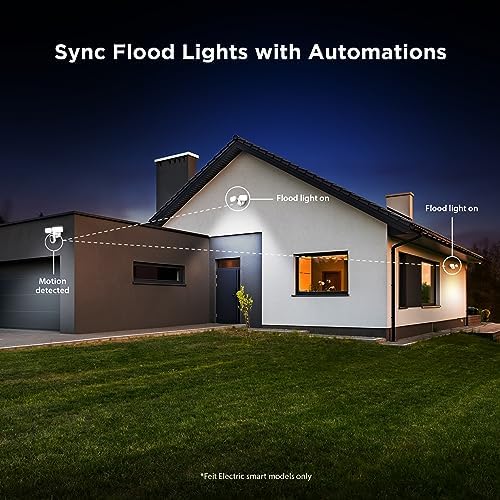 Feit Electric Smart Outdoor Flood Lights with Motion Sensor, 28W LED WiFi Security Light with Dusk to Dawn Compatible with Alexa and Hey Google, Tunable White, 2 Head, Hardwired, S9DFL/CCT/MOT/BZ/AG - Image 4