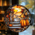 Autumn Pumpkin Spice and Books Acrylic Suncatcher by AVAGAN