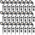 HIBOITEC 24-Pack 12W Low Voltage Landscape Spotlights with Connectors, 2900K 36° Ture Spot Lights Beam, ETL Listed, Outdoor Waterproof Wired Tree Uplights for Yard, Garden, House, Driveway by HIBOITEC