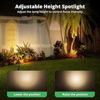 GKOLED 12V Brass Landscape Spotlight, LED Low Voltage Landscape Lighting, Outdoor Adjustable Lights for Yard Wall Lawn Tree Patio Garden, Waterproof Directional Up Light, No MR16 Bulb - Image 4