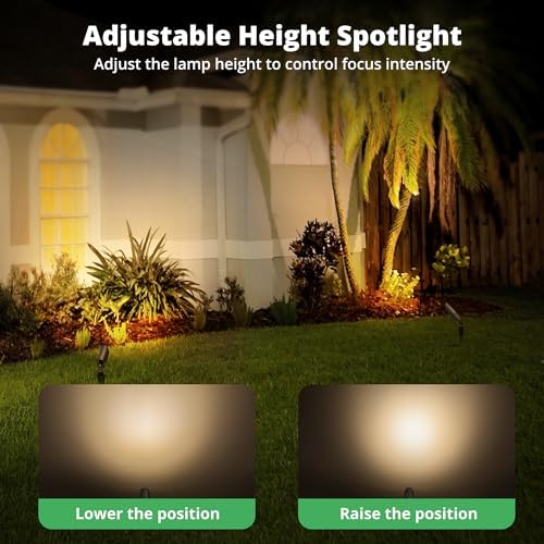 GKOLED 12V Brass Landscape Spotlight, LED Low Voltage Landscape Lighting, Outdoor Adjustable Lights for Yard Wall Lawn Tree Patio Garden, Waterproof Directional Up Light, No MR16 Bulb, 12 Pack - Image 4