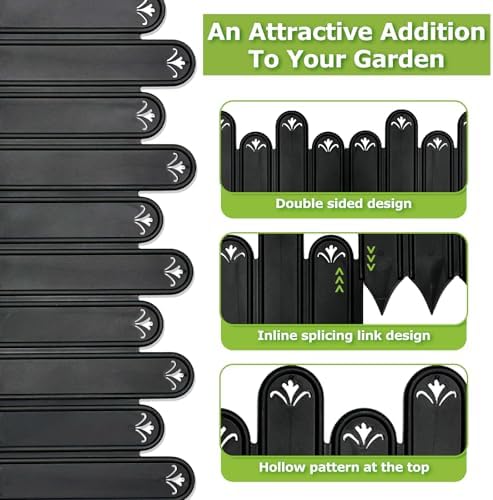 Garden Edging - 20pcs Plastic Garden Fence,Single Size:10 * 8inch - Image 3