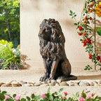 Large Brown Lion Garden Statue, 20.47" Resin Regal Sitting Lion Sculpture for Front Door, Luxury Home Entrance Guardian Decor, Outdoor Animal Figurine, Feng Shui Protection Beast - Image 7