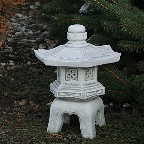 Asian Pagoda Lantern Statue Zen Garden Handmade Decoration Concrete Lantern Figurine Creative Outdoor Decor Gray - Image 6