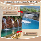 Pool Fountain, Transparent Acrylic Pool Waterfall Spillway with Pipe Connector Kits for Outdoor Decorative, 35.4 Inches Pool Water Feature for Garden Patio, Backyard Koi Pond Decor - Image 4