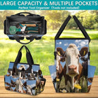 Funny Garden Tool Bag Organizer Heavy Duty Cow Gardening Tote Bag with 10 Pockets for Women Men Gardening Gifts - Image 4