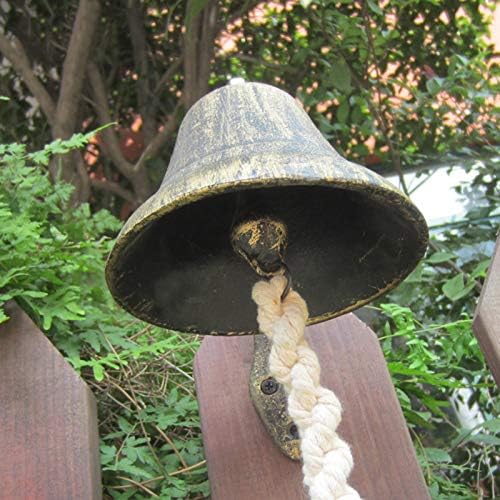 Door Knocker Vintage Doorbell Jingle, Outdoor Dinner Bells | Indoor Cast Iron Ringing Doorbell | Japanese Style Wall Hanging Bells, for Yard/Foyer Decor (Brown 23 × 30cm) - Image 3