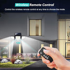 Tuffenough Solar Outdoor Lights 2500LM 210 LED Security Lights with Remote Control,3 Heads Motion Sensor Lights, IP65 Waterproof,270° Wide Angle Flood Wall Lights with 3 Modes(1 Packs) - Image 2