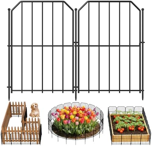 Goovilla Garden Fence, Total 19ft(L) x 24in(H), 19 Pcs, Rustproof Metal by Goovilla