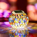 Solar Glass Ball Light Mosaic Jar Lights,Color Changing Globe Table Lamp Waterproof LED Night Light for Garden Patio Party Yard Outdoor Indoor Decorations (Ball) by AMZSTAR