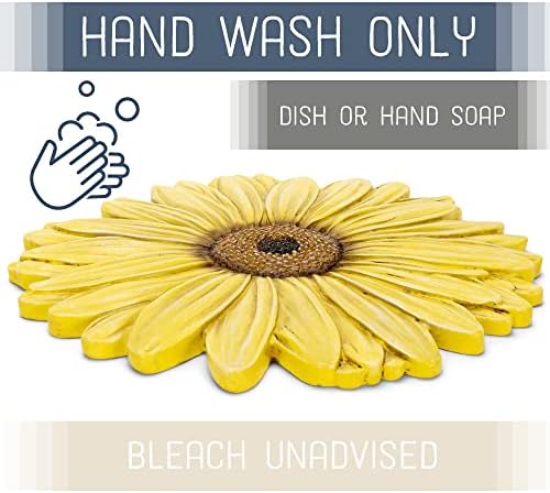 Magnolia Garden 12-Inch Sculpted Yellow Daisy Decorative Stepping Stone – 3D Floral Resin Garden Walkway Tile – Vibrant Flower Outdoor Accent - Image 3