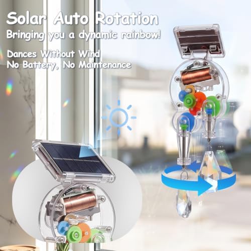 Solar Prism Rotating Suncatcher,Double Crystal Window Decor with Replaceable Heart‑Shaped Prism, Vibrant Home & Office Decoration, Great Gift for Christmas & Birthdays or Other Special Holidays - Image 2