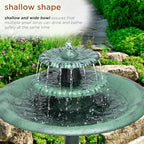 Alpine Corporation 35" Tall 3-Tier Outdoor Pedestal Water Fountain – Durable Resin Cascading Water Feature and Birdbath for Garden, Patio, Deck, and Backyard, Green - Image 5