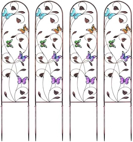 aboxoo 4-Pack Butterfly Metal Garden Trellis for Climbing Plants by aboxoo