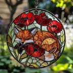 Fox Acrylic Suncatcher Size 8 inches, Boho Sun Catchers for Window Hanging Ornament, Stained Glass Effect Indoor Outdoor Garden Decor for Nature Lover, Gift for Mother's Day, Mom, Grandma, Wife by GIKZO